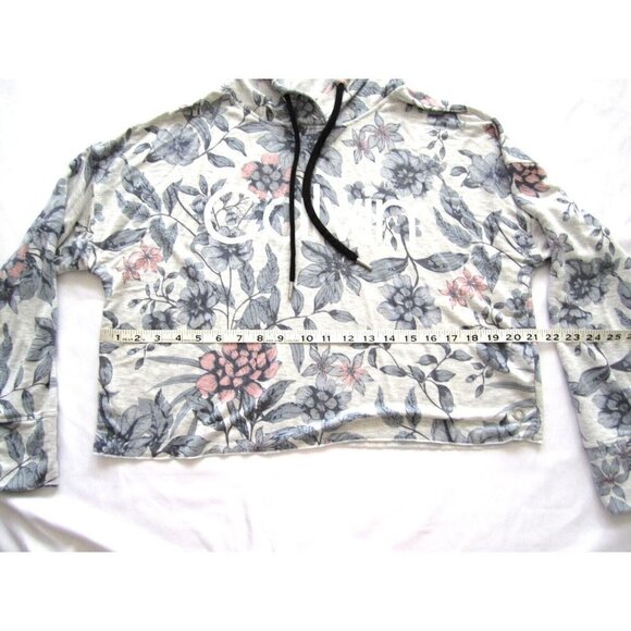 Women's Calvin Klein Performance Cropped Floral Pullover Hoodie Sz M (WS14) - Picture 3 of 8